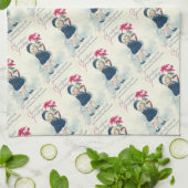 Victorian Girl Vintage Noël Serviettes de cuisine (Plié)