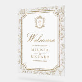 Victorian Gold Catholic Wedding Welcome (Angle)