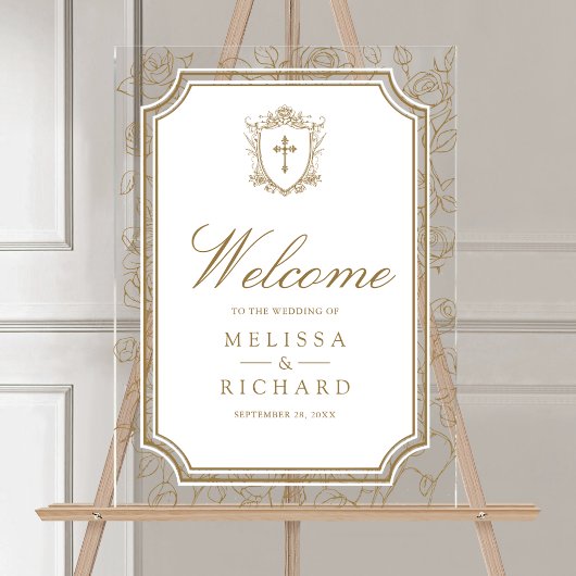 Victorian Gold Catholic Wedding Welcome