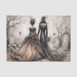 Victorian Gothic Couple Decoupage Tissuepapier