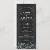 Victorian Gothic Floral Roses programme de mariage (Devant)