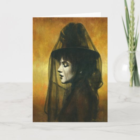 Victorian Gothic Girl In Veil Carte de voeux (Devant)
