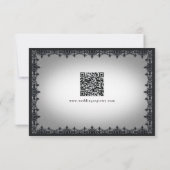 Victorian Gothic Iron Border White Wedding Save The Date (Achterkant)