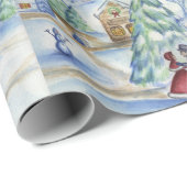 Victorian Kerst Dorp Cadeaupapier (Rol Hoek)