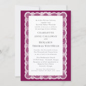 Victorian Lace Plum Wedding Invitation (Devant)