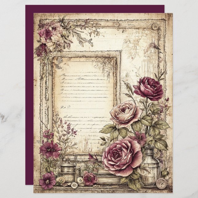 Victorian & Lace Scrapbook Paper  (Voorkant / Achterkant)