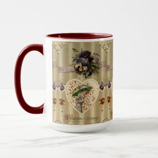 Victorian Lady Vintage Valentine's Day Mug (Gauche)