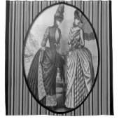 Victorian noir blanc dame rayure rideau douche (Devant)