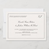 Victorian Old Money Black and Cream Wedding Kaart (Voorkant)
