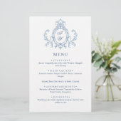 Victorian Ornate Grace Dusty Blue Menu Mariage (Debout devant)