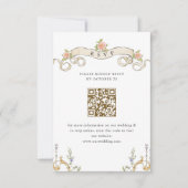 Victorian Ornate Grace Floral Wedding RSVP QR code (Devant)