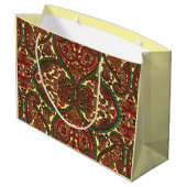 Victorian paisley pattern elegant red green gold groot cadeauzakje (Achterkant Gekanteld)