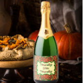 Victorian paisley pattern elegant red green gold sparkling wijnetiket