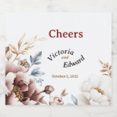 Victorian Peony Luxe Botte Liquor Étiquette (Étiquettes simples)