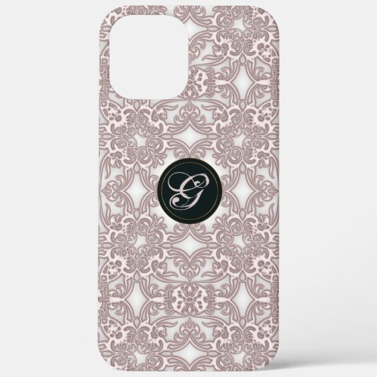 Victorian pink pattern. Monogram. Case-Mate iPhone Case (Achterkant)