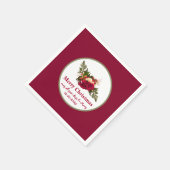 Victorian Red Rose Swagger-Merry Christmas design Servet (Hoek)