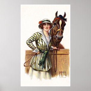 VICTORIAN RIDER and HORSE : Poster d'art