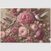 Victorian Romance Hummingbird Floral Decoupage Tissuepapier (Voorkant)