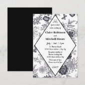 Victorian Rose - Invitation de mariage et de récep (Devant / Derrière)