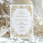 Victorian Royal Elegance Wedding Invitations<br><div class="desc">Entrez dans le monde de la romance intemporelle avec le Victorian Royal Elegance Faire-part de mariage, un faire-part parfait pour l'union. Cette invitation exhale la beauté classique avec ses fleuris dorés ornés et ses défilés complexes qui encadrent la typographie élégante. Le design royal rappelle une salle de bal de l'époque...</div>