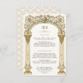 Victorian Royal Mariage Détail de la carte Éléganc (Devant / Derrière)