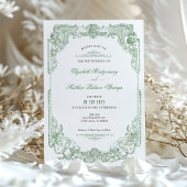 Victorian Royal Sage Green Wedding Invitations