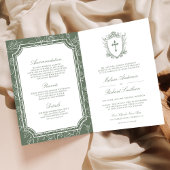 Victorian Sage Green Catholic QR Code Wedding