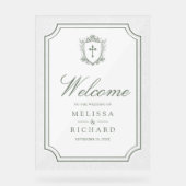 Victorian Sage Green Catholic Wedding Welcome (Recto)