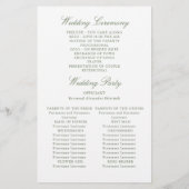 Victorian Sage Green Mariage Cerememing Programme (Dos)