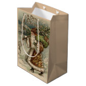 Victorian Santa Claus With Christmas Tree Medium Cadeauzakje (Achterkant Gekanteld)