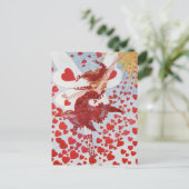 Victorian Valentine heart fairy Feestdagenkaart (Staand voorkant)