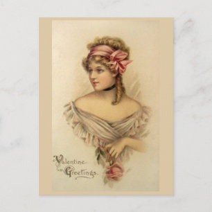 Victorian Valentine Salutations Carte postale Vint