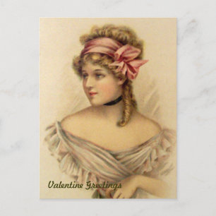 Victorian Valentine Salutations Carte postale Vint