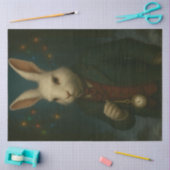Victorian White Rabbit – Whimsical Fantasy Animal  Tissuepapier (Craft)