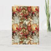 Victorian Yuletide Treasures Collage Feestdagen Kaart (Achterkant)