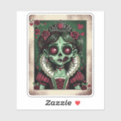 Victorian Zombie Queen of Hearts Sticker (Vel)
