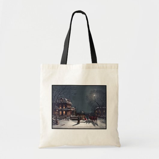 Victorianisch kerstavondfeest Winterkoets Tote Bag (Voorkant)