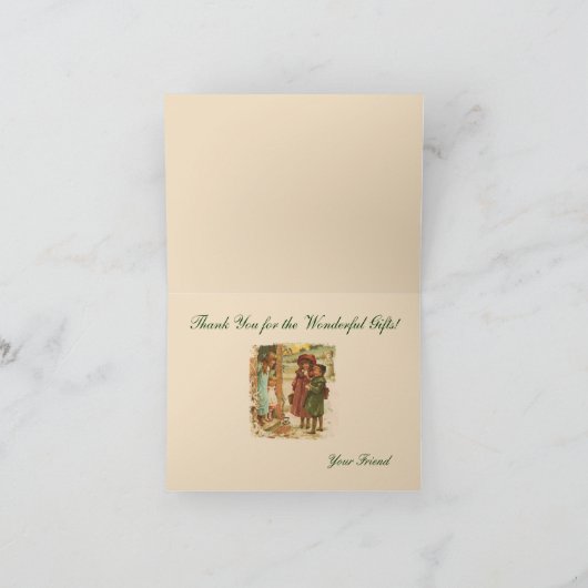 Victorianische Kinderen Bedankkaart (Binnen)