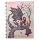 Victoria's Tree Gothic Fairy met Cat Fantasy Art Notitieboek (Voorkant)