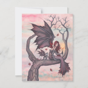 Victoria's Tree Gothic Herfst Fairy Art Briefkaart