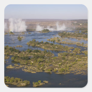 Victoriawaterval, Zambezirivier, Zambia - Zimbabwe Vierkante Sticker