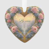 Victorien, coeur doré avec des fleurs et dire (devant)