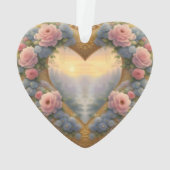 Victorien, coeur doré avec des fleurs et dire (dos)