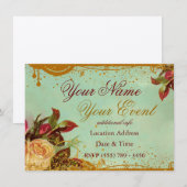 Victorien Rose Fancy Invitation Faire-part (Devant / Derrière)