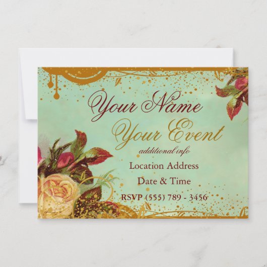 Victorien Rose Fancy Invitation Faire-part (Devant)