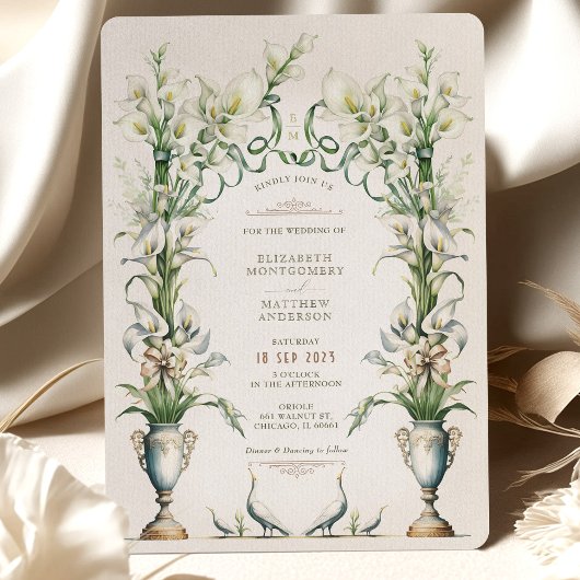 Victorienne Calla Lily Elégance Faire-part de mari