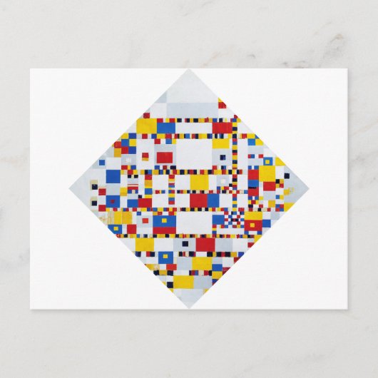 Victory Boogie Woogie, Mondrian Briefkaart (Voorkant)