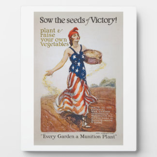 Victory Garden Liberty Sow Seeds WI Propaganda Fotoplaat