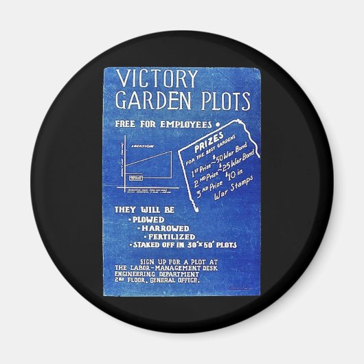 Victory Garden Plots, gratis voor werknemers Magneet (Voorkant)