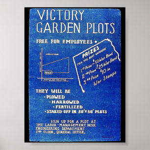 Victory Garden Plots, gratis voor werknemers Poster